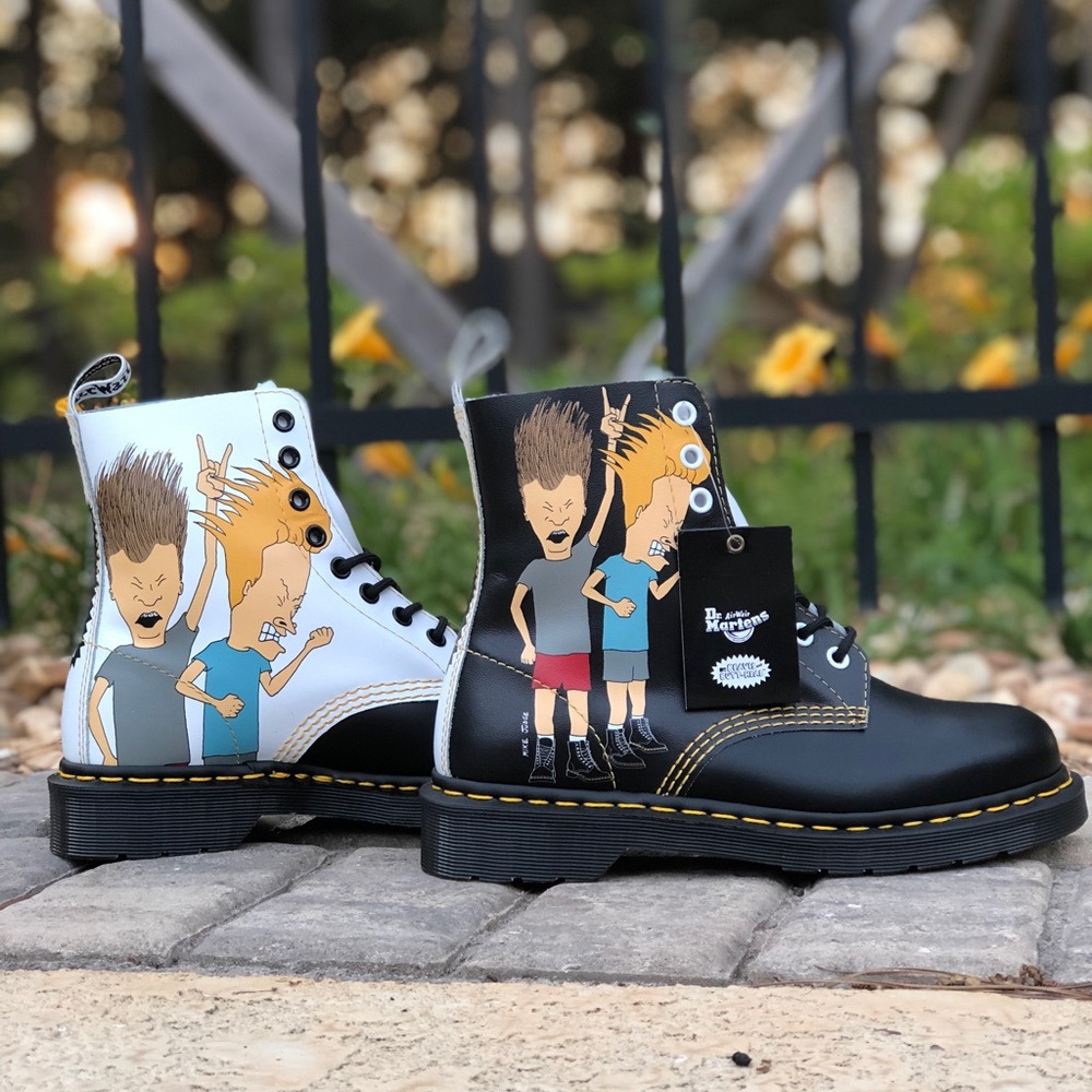 RARE DR MARTENS BEAVIS & BUTTHEAD COLORBLOCK BOOTS - Picture 4 of 6